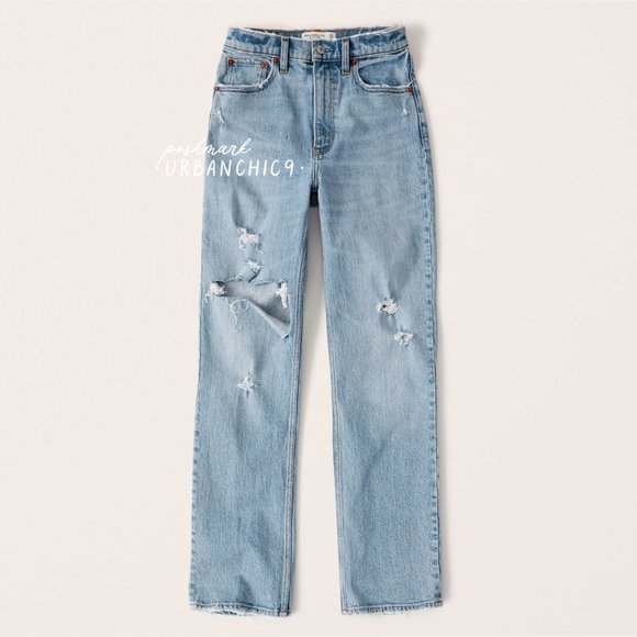 ABERCROMBIE 90s Ultra High Rise Straight Jean 24 - Picture 5 of 15